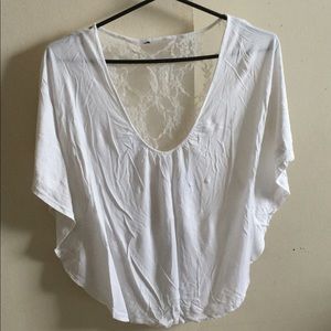 White spandex flare fitted  blouse